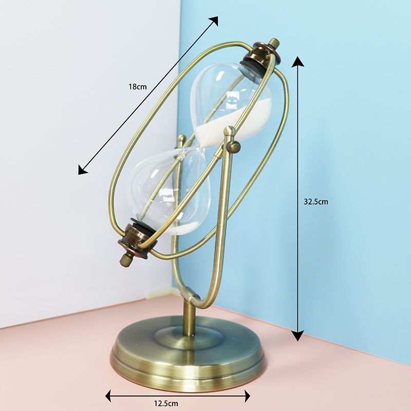 Luxury Decorative Metal Hour Glass Timer 1 Hour Logo Customized