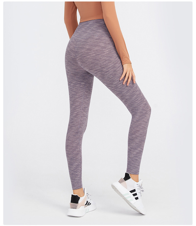 Yarn Dyed Weaving Women's Stretch Patterned Yoga Pants Nylon Polyester Spandex