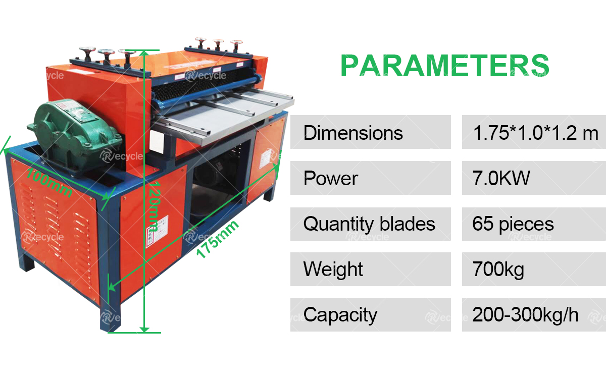 Water Tank Car Radiator Cutting Machine / Copper Aluminum Tube Separating Machine 7KW