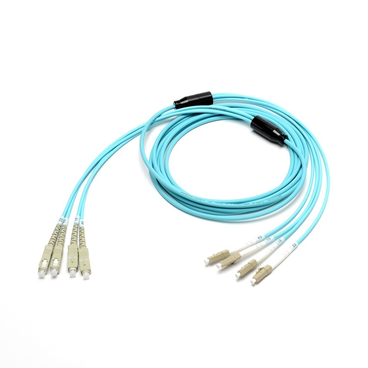 4 Core Sc Lc Fiber Patch Cord Armoured Multi Mode OM3 PVC LSZH 3.0mm