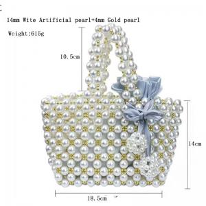 China Hand Weaving Pearl Beaded Handbag Fashion Crochet white silver Color OEM ODM on sale