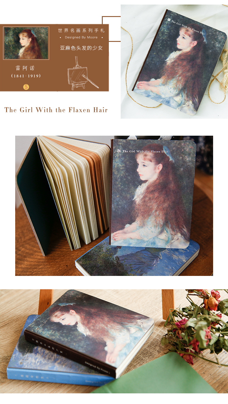 Retro Van Gogh Oil Painting Notepad Artistic Literary Notebook for Business Promotion