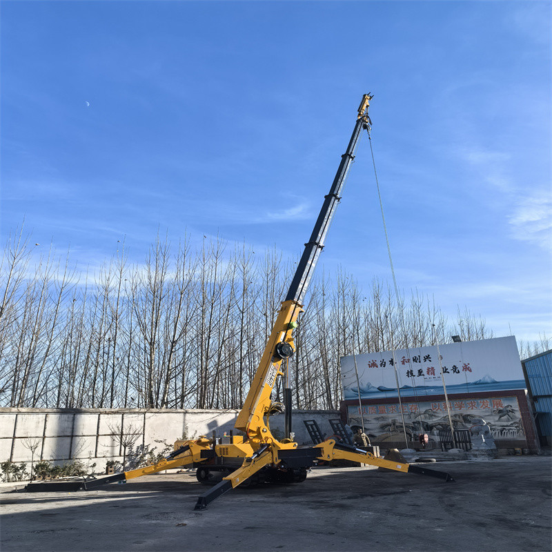 Yellow Spider Crawler Crane 12 Ton Electric And Diesel Power Lifting Capacity
