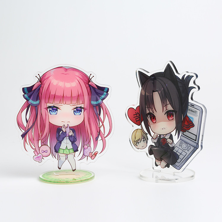 Holographic Anime Acrylic Standee 10cm 4 Color Printed ROHS Approved