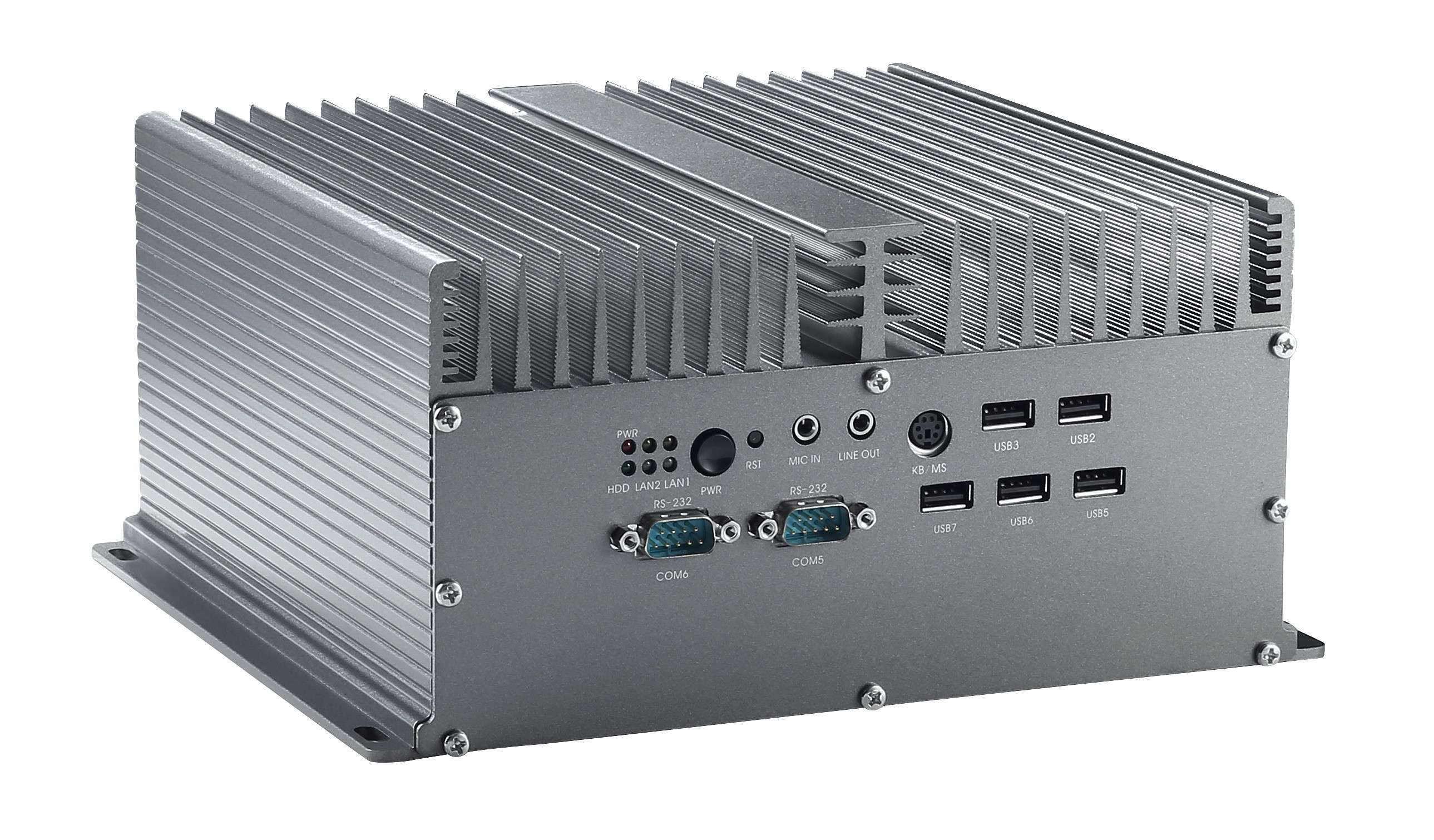 MIS-8706 All Aluminium Fanless Embedded Box IPC Board Mounted I7 3520M CPU Dual Network 6 Series 6 USB 1 PCI Extension