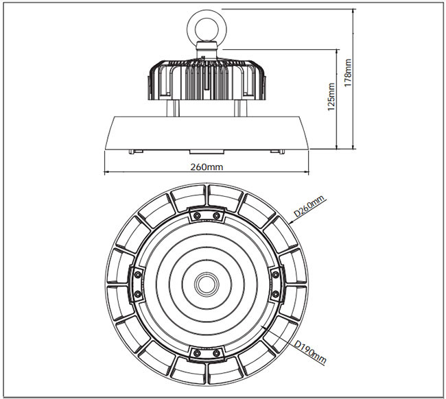 21500Lm 150 Watt High Bay Shop Lights 50/60 Hz ISO Certification