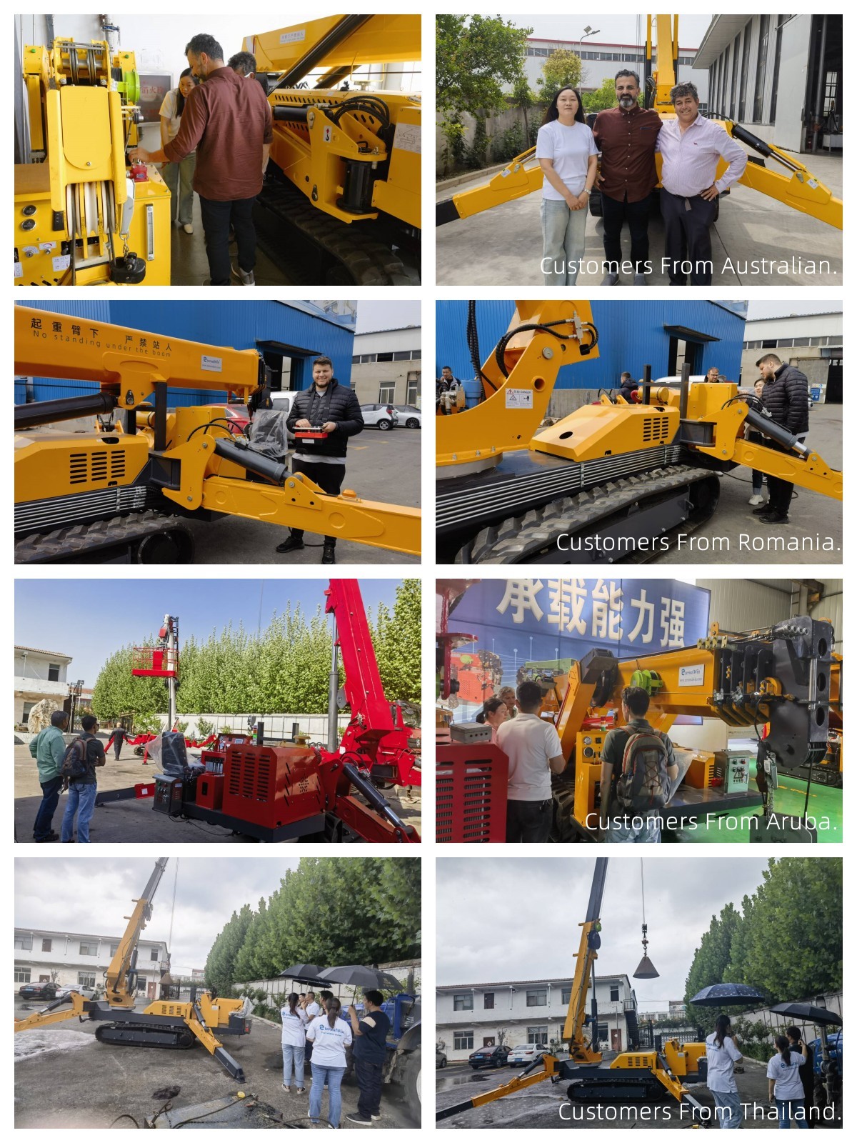 Yellow Spider Crawler Crane with Telescopic Boom and Steel