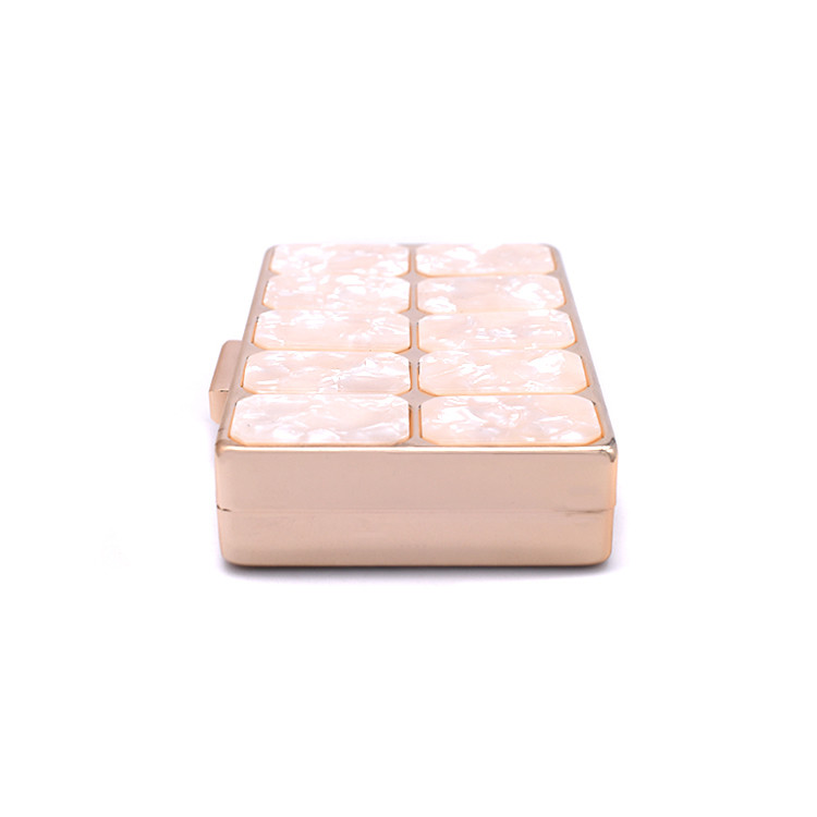 Square Closure Beige Acrylic Gold Purse Frame 17x12cm