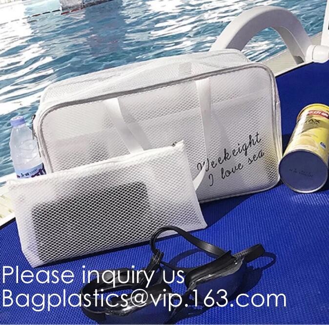 Clear Zipper Pouch with Strap Makeup Bag PVC Cosmetic Pouch,Printing Clear k Cosmetic PVC Pouch, bagease, bagplast