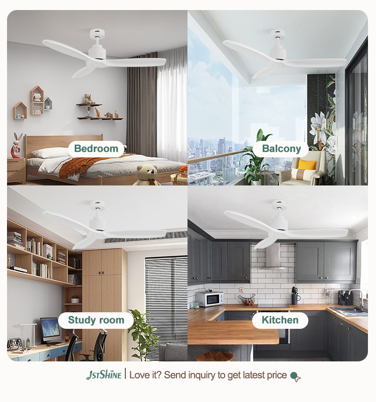 220V 5 Speeds Remote Control Nature Wood Blade Ceiling Fan for Indoor by 1stshine