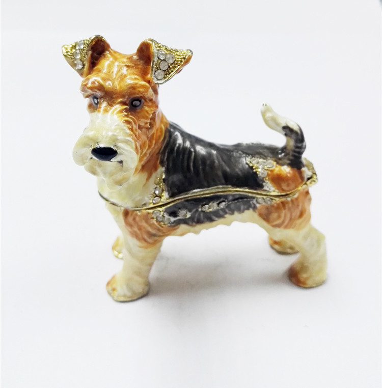 wholesales metal dog shaped cheap antique jewelry box for promotional gift
