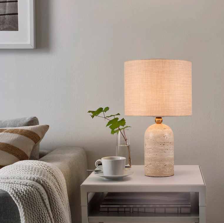 Yellow travertine wooden table lamp bedroom for home decorator interior stone table lamp