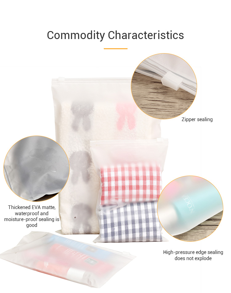 Cartoon Home Travel Custom Plastic Bags Cosmetic Waterproof Zipper Bag