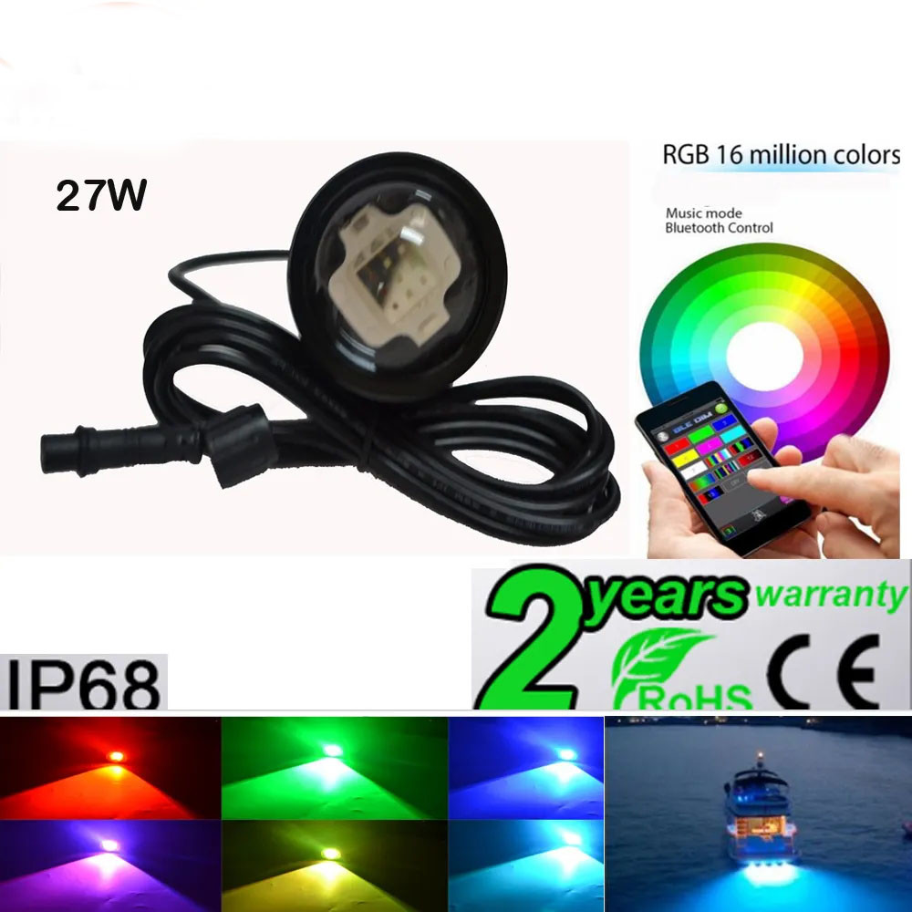 IP68 27W Boat Drain Plug Light COB Drain Plug Underwater Light