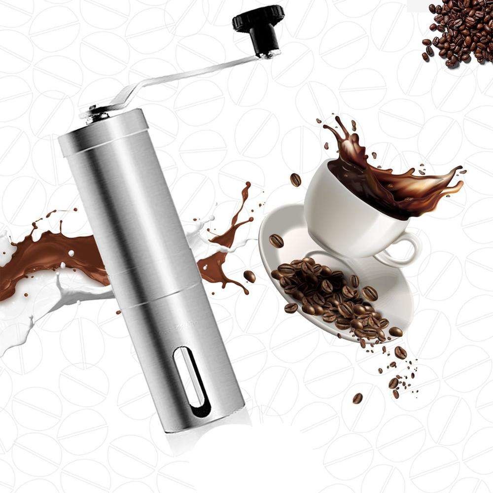 Stainless Steel Coffee Mill Grinder Brushed Manual Coffee Grinder