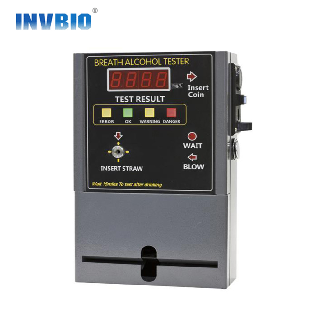 Bar Public Place Coin Operated Breathalyzer Alcohol Tester With Alarm
