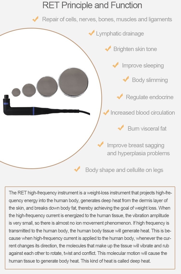 INDIBA 448Khz TECAR RF CET RET Radio Frequency Monopolar Skin Lift Body Slim Beauty Equipment