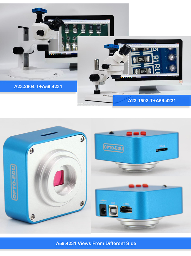 OPTO-EDU A59.4231 2K 38M Portable Hd Microscope Camera
