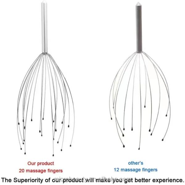 20 Fingers Metal Spider Head Scalp Massager Handheld Hair Scalp Head Massager