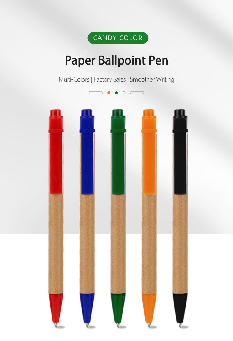 Kraft Paper Creative Ball Pen Eco Friendly Recyclable Customized Ball Point Pens
