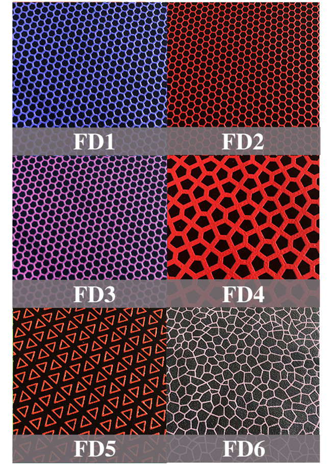 Anti Slip Silicone Leather Fabric Printed Honeycomb Faux Leather