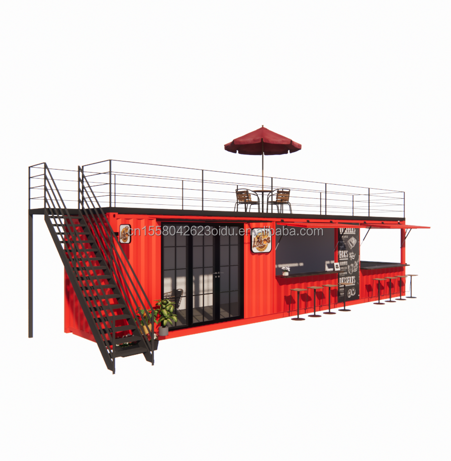 Modern Luxurious 20ft 10ft Mini Cafe Bar Restaurant House Container Coffee Shop Prefabricated Steel Interior Design for Mall