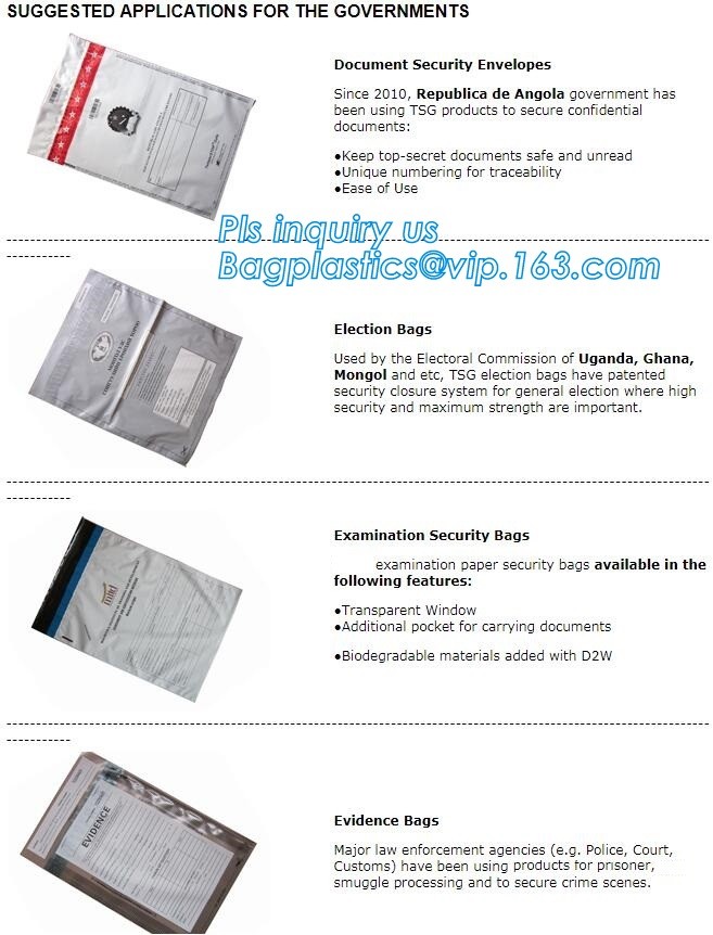 Security plastic bag with adhesive tape for cash, plastic money bag, Security Money Cash Bag For Airport/Bank and police