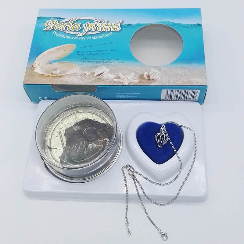 Custom Color Box Love Pearl 1 PCS Set included Chain Necklace with one Heart Drop Pendant Charms Women Jewelry