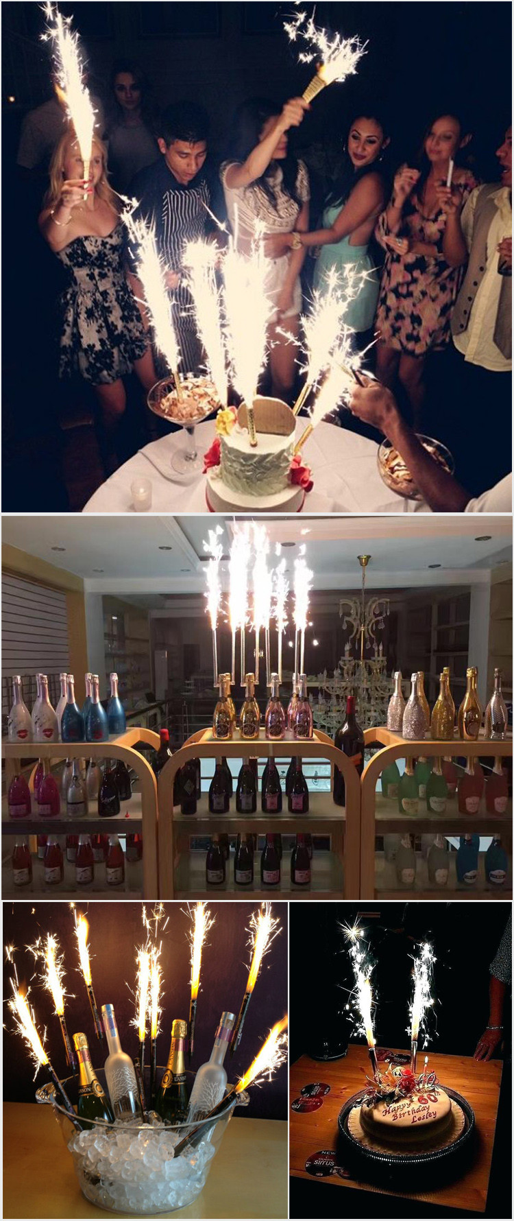 Chinese Safe Ice Fountain Sparklers Fireworks Birthday Cake Candle Fireworks