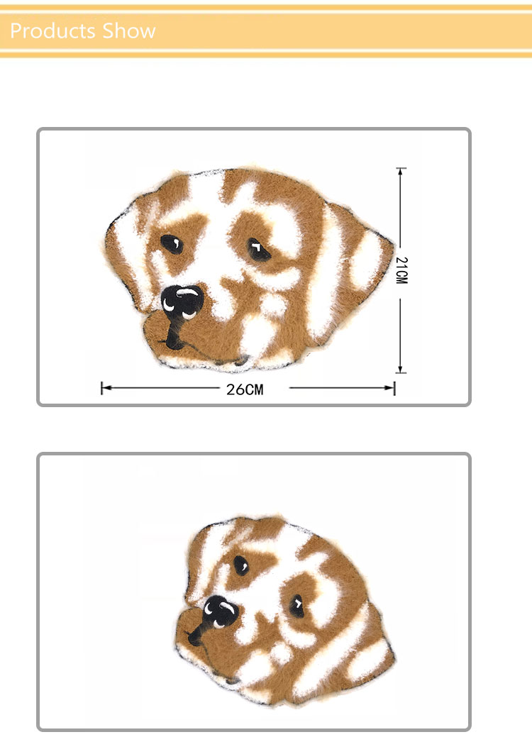 Animals Dog Design Chenille Patches No Minimum Handmade Brown / White Color