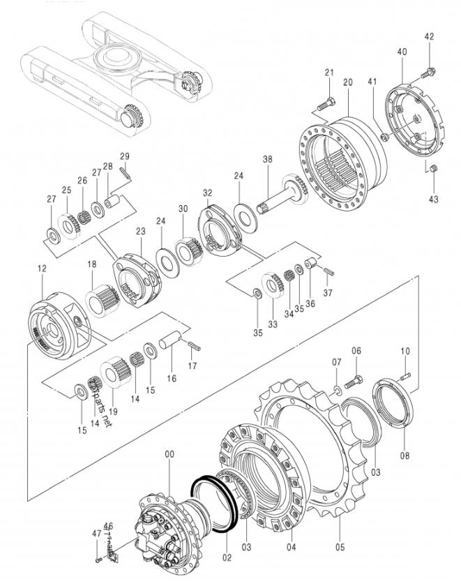 9261222 9233692 Excavator Travel Motor Device ZX200-5G Final Drive