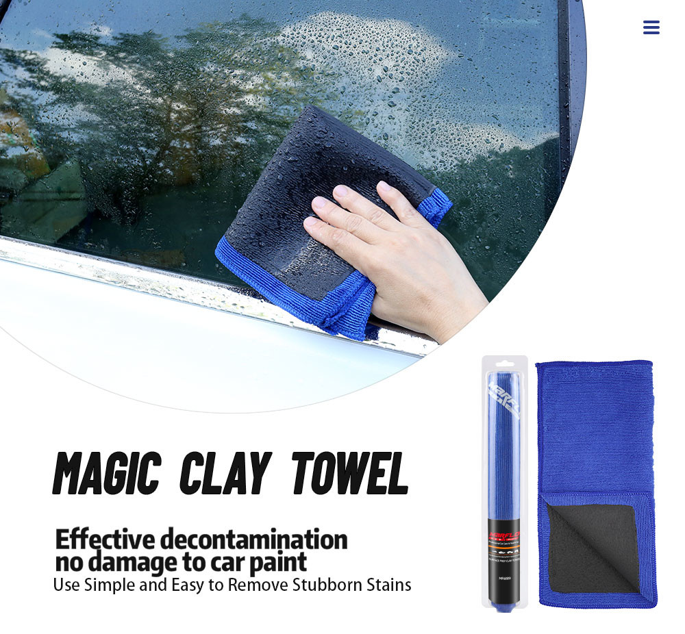 30*30cm Blue Customized Clay Rag For Cars Clay Bar Microfiber Towel