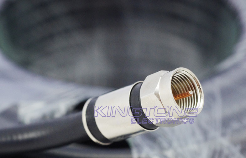 RG6 CATV Coaxial Cable with Compression Connector in 25M Length for TV Antennas