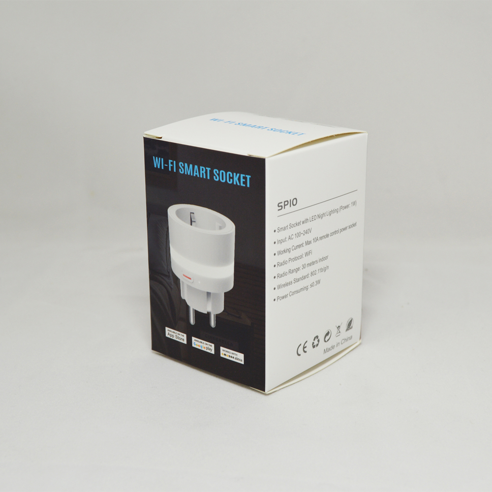 EU Standard WIFI Smart Plug Support TUYA APP With Led Light And Power Measure Computation