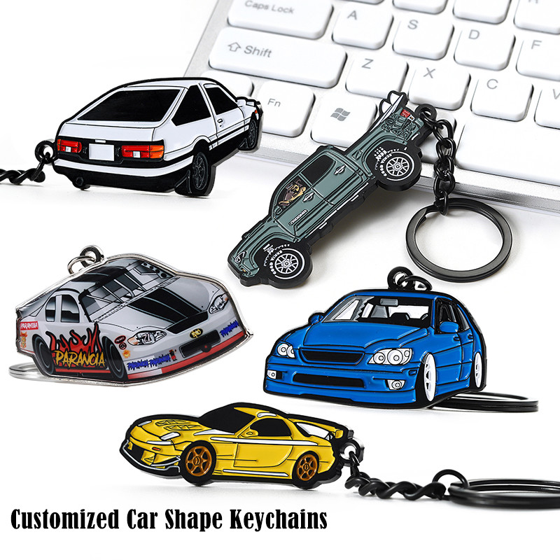 Enamel Name Metal Keychain Custom Logo Engravable Round Key Ring