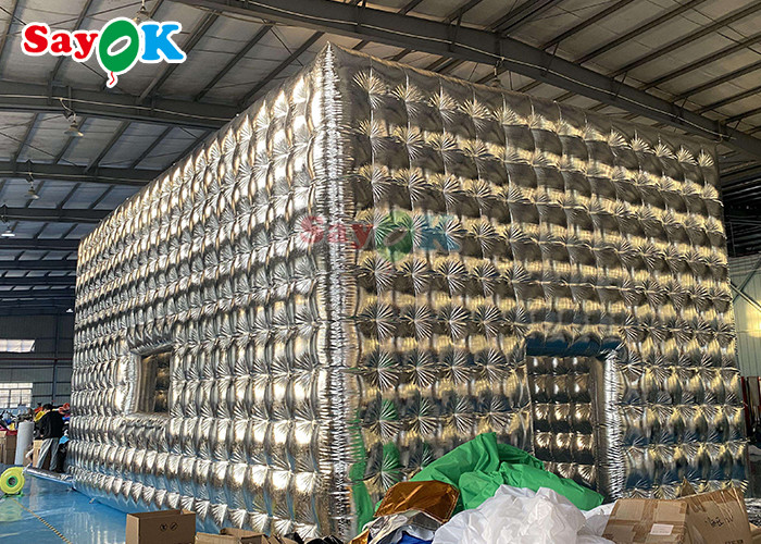 Customized Silver Inflatable Cube Tent For Party Wedding Show Exhibition Event Inflatable Air Tent