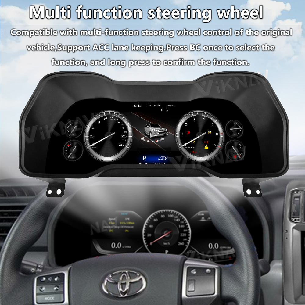 12.3 inch Touch Screen Stereo For 2009-2019 Toyota 4Runner Multimedia Player Stereo GPS Navigation wireless Carplay