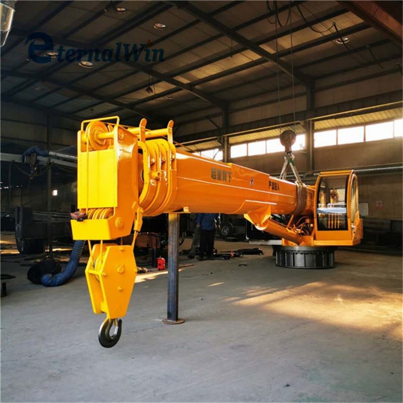 5 Ton 12 Meters Small Marine Crane Hydraulic Winch Ship Crane