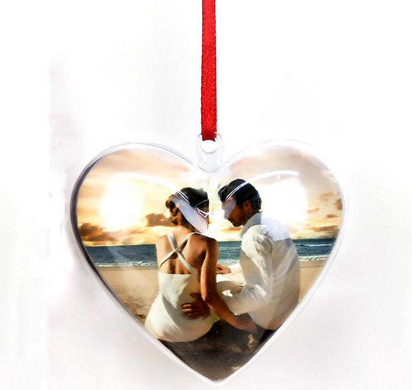 Christmas Heart Circle Star Plastic Ornament Balls Sublimation MDF Hanging