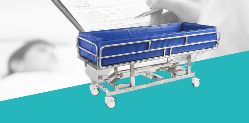 Electric Adjustable Iron Metal Bath Bed For Patient