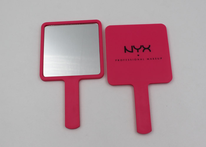 Beauty Salon Square Makeup Mirror With Handle / Folding Cosmetic Mirror