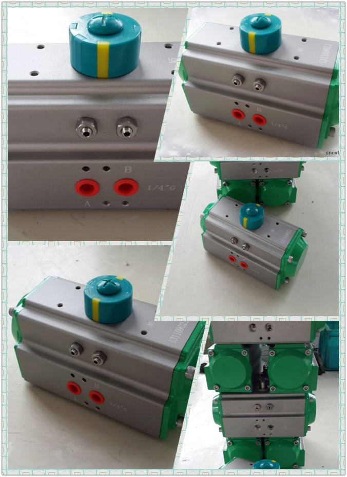90 degree rack and pinion pneumatic rotary actuator Pneumo actuators green endcaps