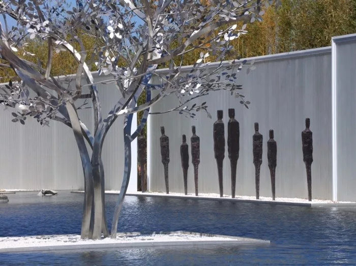 Landscape 316L Stainless Steel Tree Sculpture Outdoor Metal Customized Size