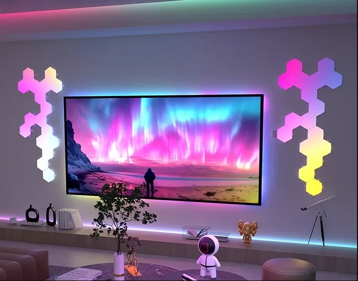 Wireless Remote Controlled RGBIC Color Changing Gaming Lights With Breathing Mode