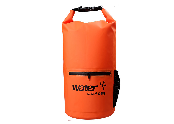 100% Waterproof Orange Dry Bag Backpack Customized Silk Screen Printing Logo
