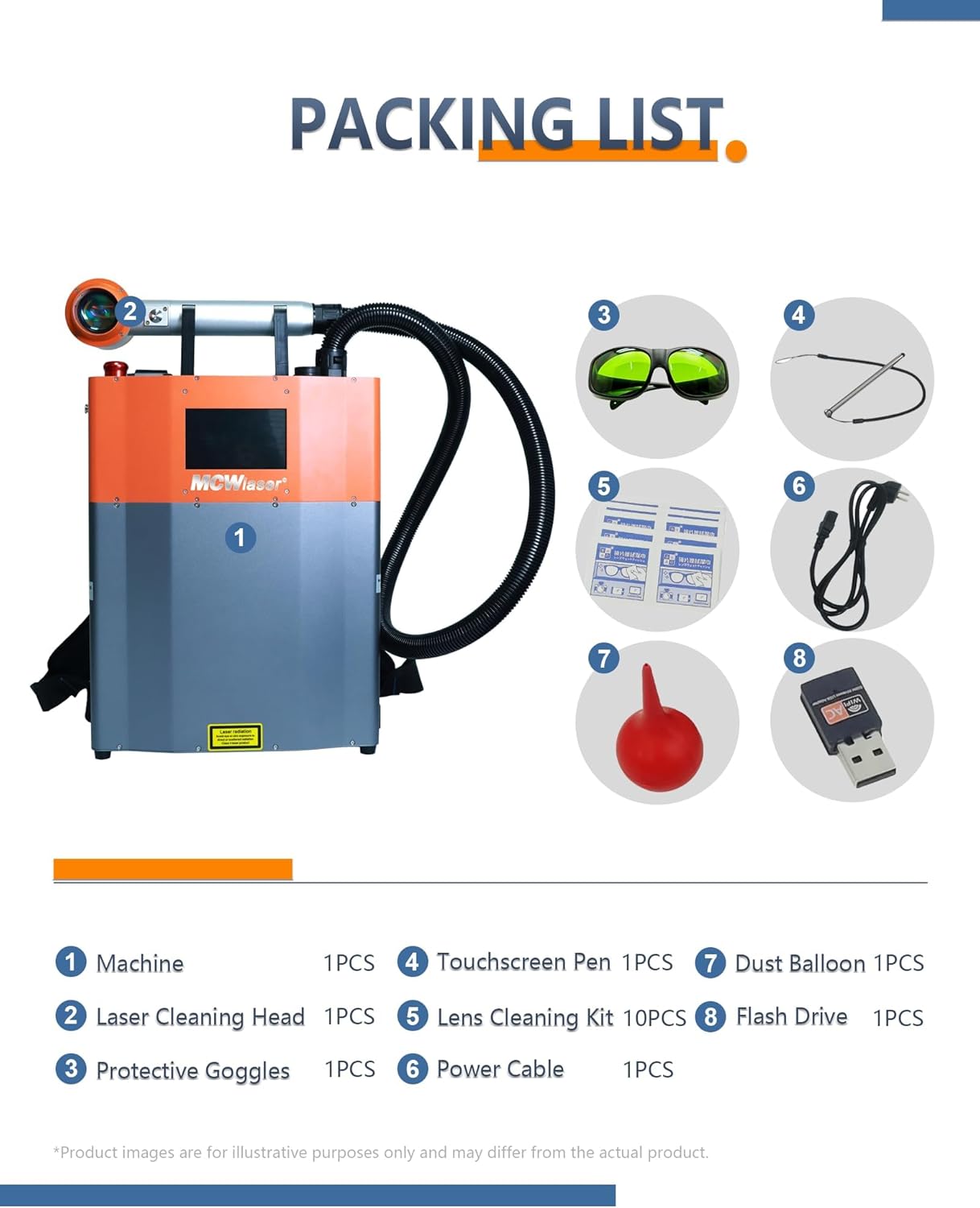 100w 200w 300w Handheld Metal Steel Iron Fiber Laser Cleaner for Rust Removal and Paint Cleaning Cypcut Control System