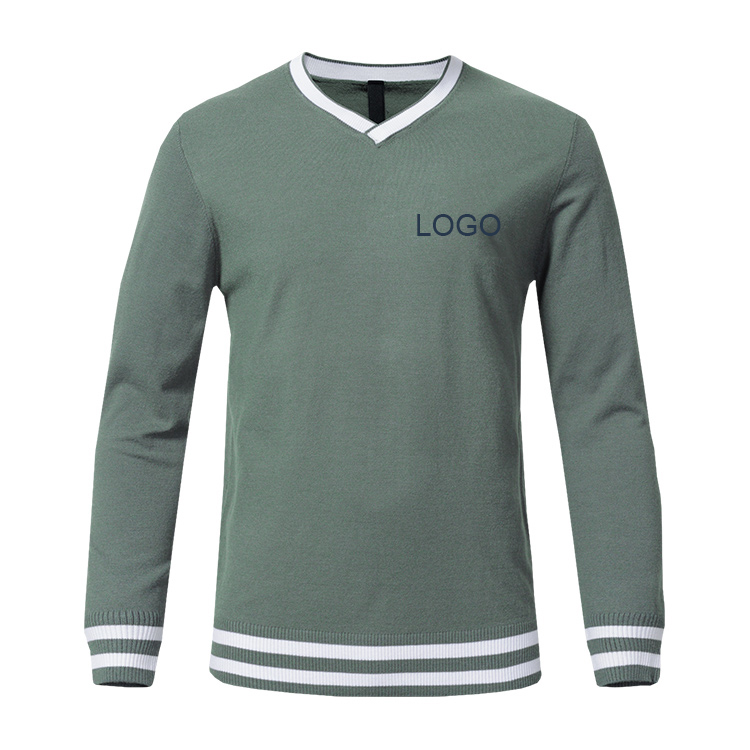 Knitted Woolen Mens Warm Winter Sweaters / V Neck Pullover Sweater