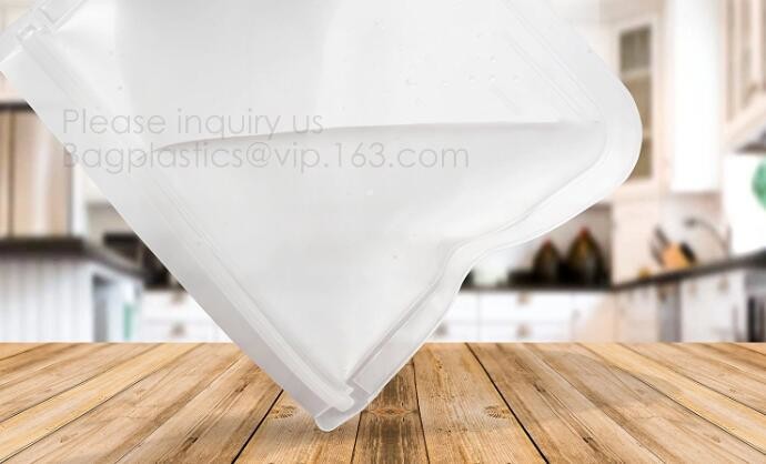 Reusable BPA Free Food Grade Preservation Storage Silicone Food Fresh Bag,Silicone Plastic Packaging Food Zip Silicon Fr