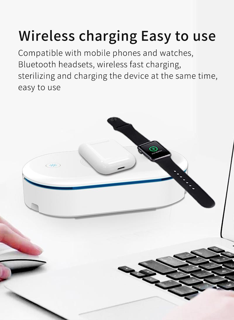 UVC Sterilizer Wireless Charging Station For Iphone Iwatch Airpods