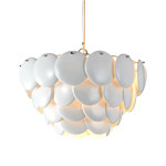 White Ceramic Iron Modern Crystal Chandelier E14 Lamp 8 To 20m2